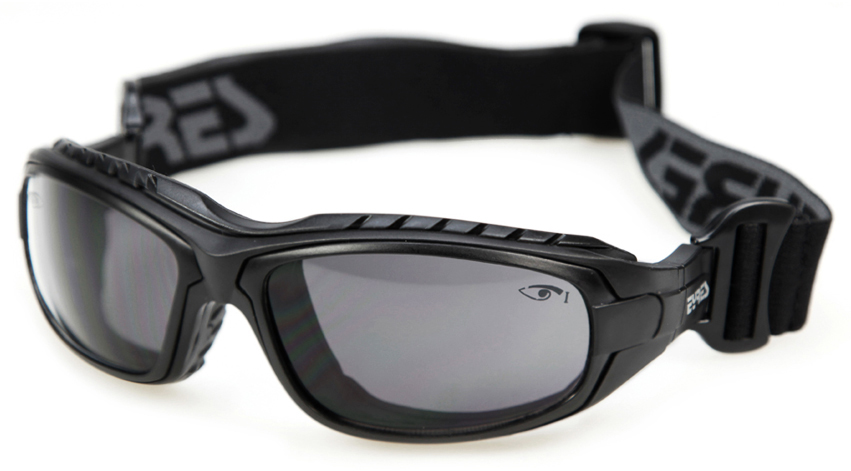 EYRES SAFETY GLASSES ODDIE MATT BK FRAME GRY LENS 